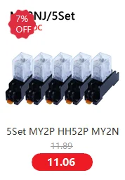 MY2P HH52P MY2NJ DPDTMiniature Coil Generalelectromagnetic intermediate relay switch withSocket Base LED AC 110V 220V DC 12V 24V