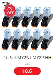 MY2P HH52P MY2NJ DPDTMiniature Coil Generalelectromagnetic intermediate relay switch withSocket Base LED AC 110V 220V DC 12V 24V