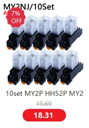MY2P HH52P MY2NJ DPDTMiniature Coil Generalelectromagnetic intermediate relay switch withSocket Base LED AC 110V 220V DC 12V 24V