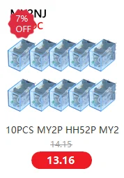 MY2P HH52P MY2NJ DPDTMiniature Coil Generalelectromagnetic intermediate relay switch withSocket Base LED AC 110V 220V DC 12V 24V