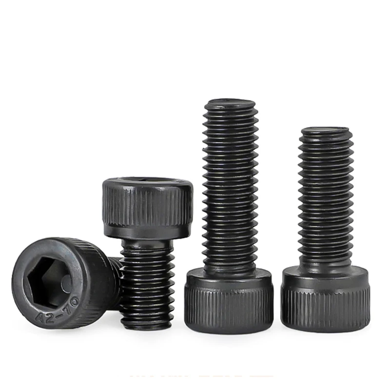 2~50pcs M1.6 M2 M2.5 M3 M4 M5 M6 M8 M10 M12 Black Galvanized 304 Stainless Steel Hexagon Hex Socket Head Cap Bolt Screw DIN912