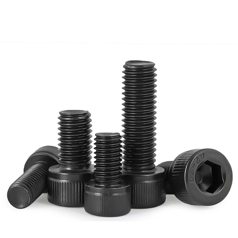 2~50pcs M1.6 M2 M2.5 M3 M4 M5 M6 M8 M10 M12 Black Galvanized 304 Stainless Steel Hexagon Hex Socket Head Cap Bolt Screw DIN912