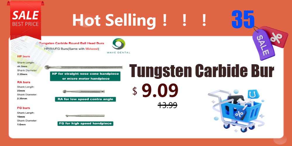 PRIMA WAVE Dental Tungsten Carbide Burs Ball Round Head FG Series For High Speed Handpiece Dia.1.6mm 5Pcs/Pack