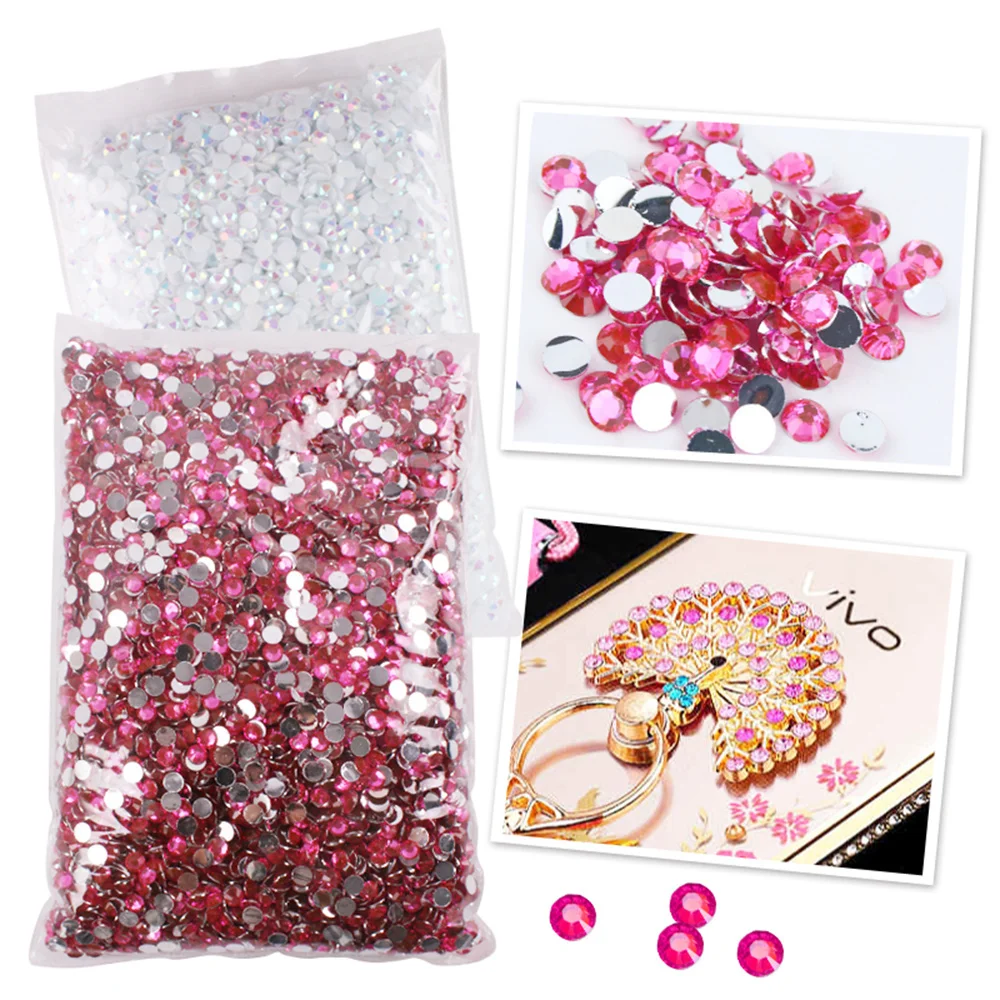 1000-10000pcs Jelly Color AB Color 2mm,3mm,4mm,5mm,6mm, Facets FlatBack Resin Rhinestone Nail Art Garment Decoration Stones