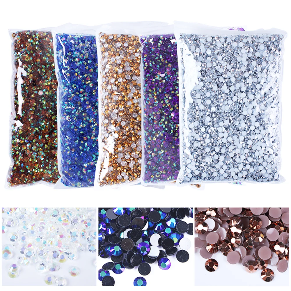 1000-10000pcs Jelly Color AB Color 2mm,3mm,4mm,5mm,6mm, Facets FlatBack Resin Rhinestone Nail Art Garment Decoration Stones