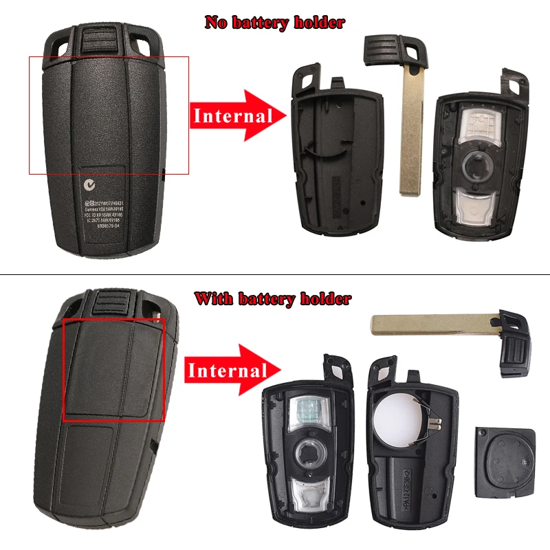 jinyuqin Remote Key Shell For BMW E61 E90 E82 E70 E71 E87 E88 E89 X5 X6 For 1 3 5 6 Series Replace 3 Button Smart Car Key Case