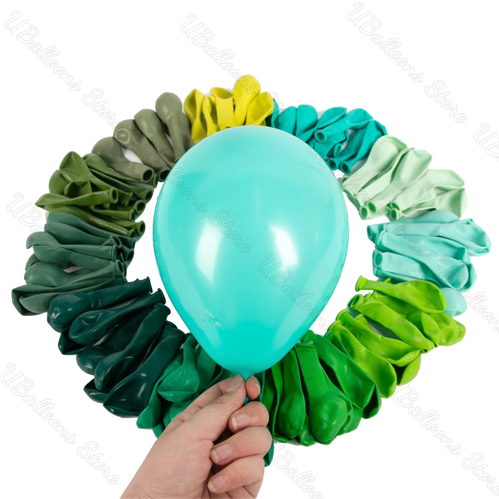 10/20/30Pcs Green Birthday Balloons Metal Retro Dark Green Sage Green Balloons for Wedding Decorations Birthday Christmas Party