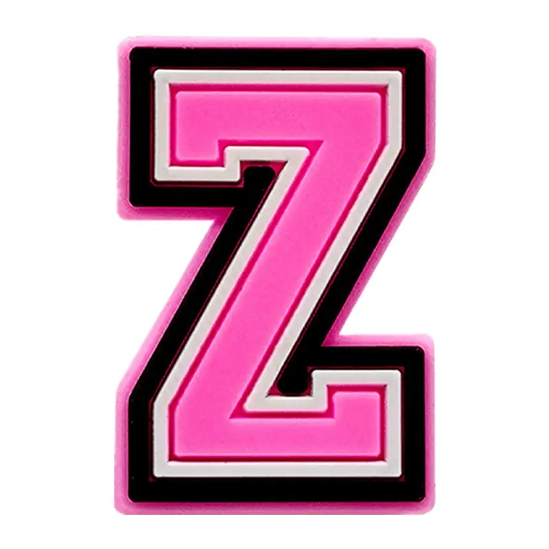 Pink Letter Shoe Charms for Crocs Accessories Women Clogs Pins Men Badge Kids Jeans Girls Decorations Buckle Shoes Accessories