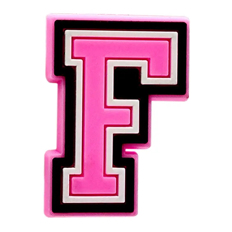 Pink Letter Shoe Charms for Crocs Accessories Women Clogs Pins Men Badge Kids Jeans Girls Decorations Buckle Shoes Accessories