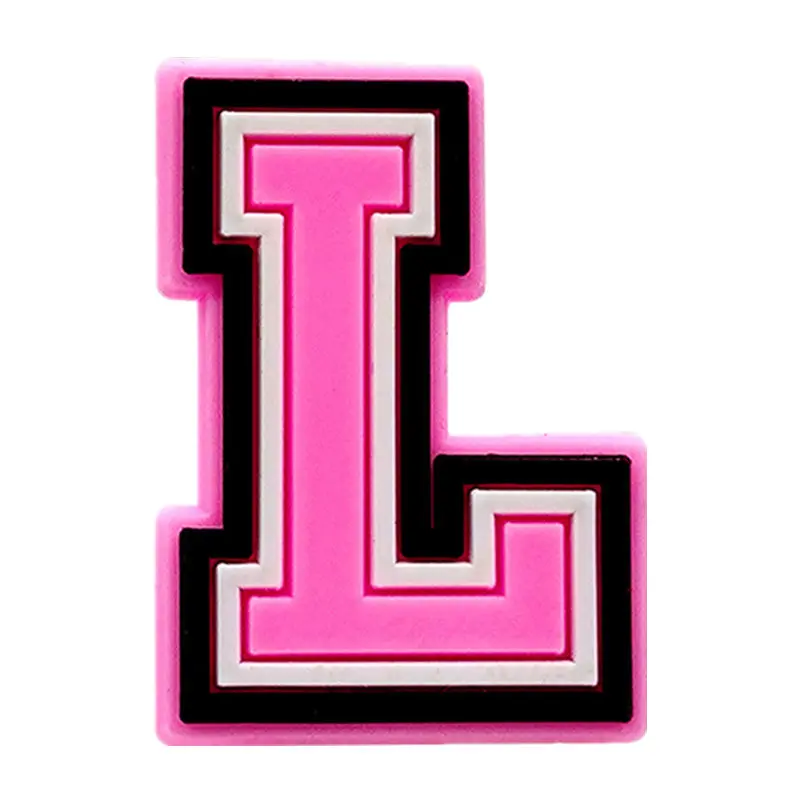 Pink Letter Shoe Charms for Crocs Accessories Women Clogs Pins Men Badge Kids Jeans Girls Decorations Buckle Shoes Accessories