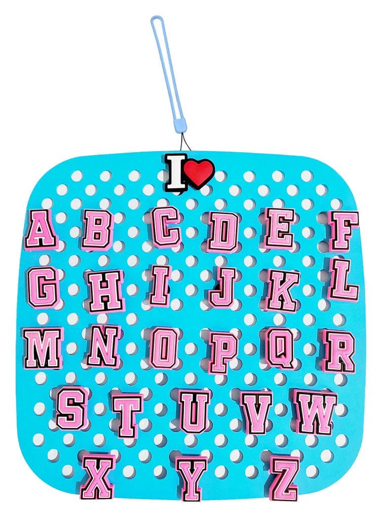 Pink Letter Shoe Charms for Crocs Accessories Women Clogs Pins Men Badge Kids Jeans Girls Decorations Buckle Shoes Accessories