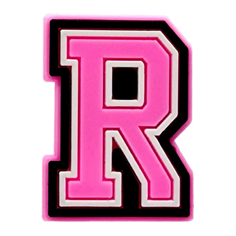 Pink Letter Shoe Charms for Crocs Accessories Women Clogs Pins Men Badge Kids Jeans Girls Decorations Buckle Shoes Accessories