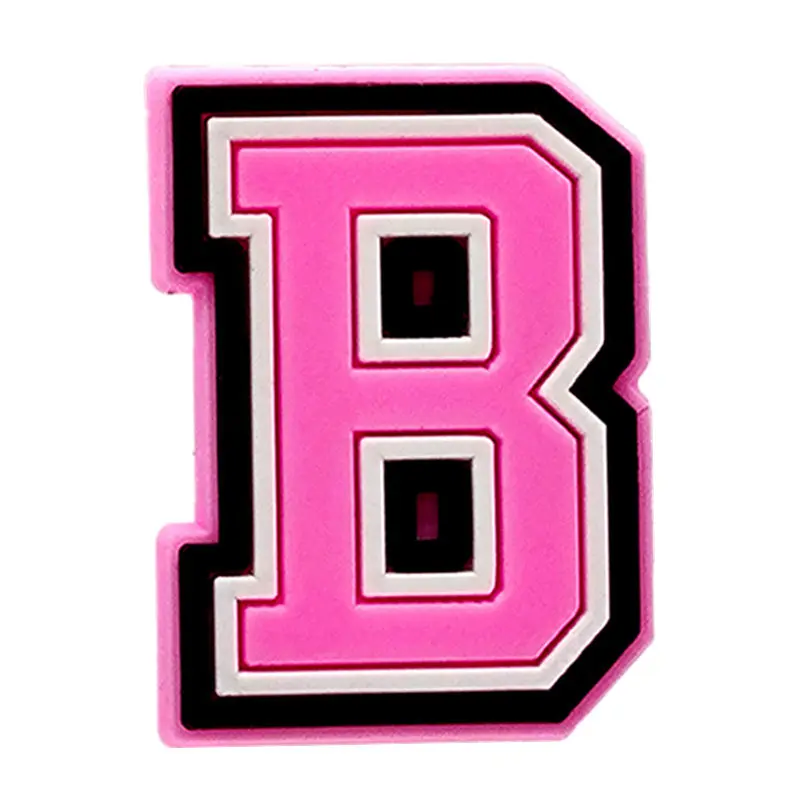 Pink Letter Shoe Charms for Crocs Accessories Women Clogs Pins Men Badge Kids Jeans Girls Decorations Buckle Shoes Accessories