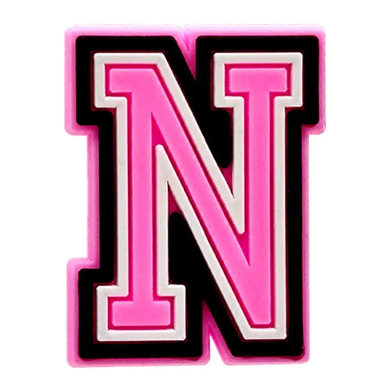 Pink Letter Shoe Charms for Crocs Accessories Women Clogs Pins Men Badge Kids Jeans Girls Decorations Buckle Shoes Accessories