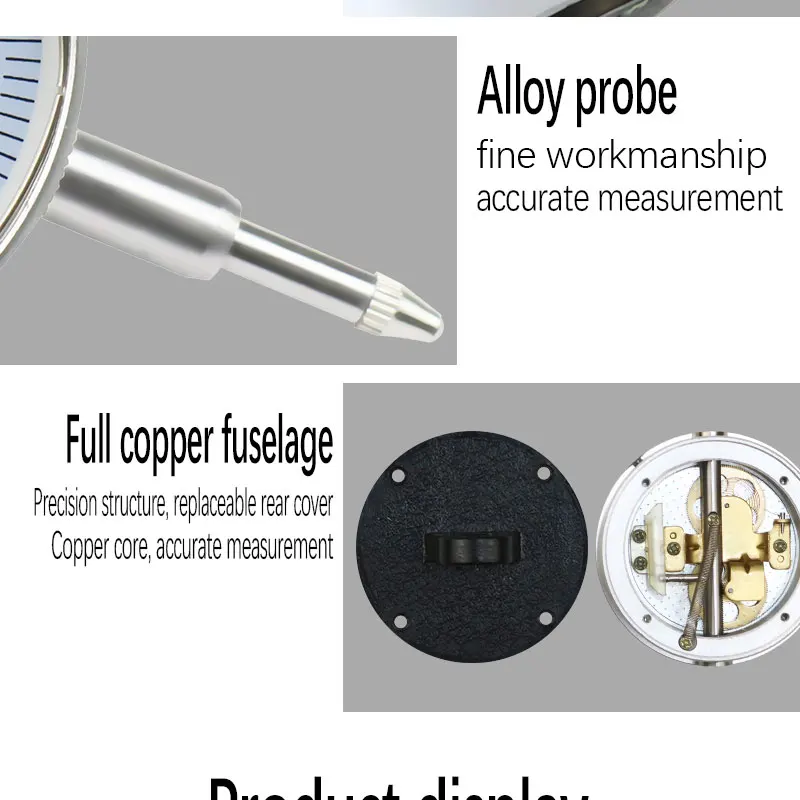 Precision 0.01mm Dial Indicator Gauge 0-10mm Meter Precise 0.01mm Resolution Indicator Gauge Mesure Instrument Tool Dial Gauge