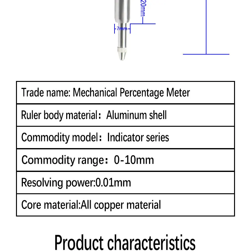Precision 0.01mm Dial Indicator Gauge 0-10mm Meter Precise 0.01mm Resolution Indicator Gauge Mesure Instrument Tool Dial Gauge