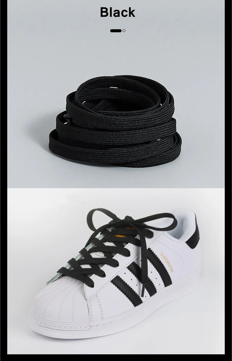 1 Pair Black White Shoe Laces Flat Double Woven Anti-slip Polyester Shoelaces Sports Casual White Shoes Classic Shoelace