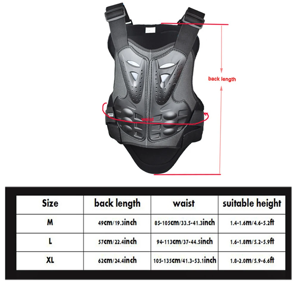 Motorcycle Dirt Bike Body Armor Protective Gear Outdoor Driving Adult Chest Back Protection Vest For Motocross Skiing Skating