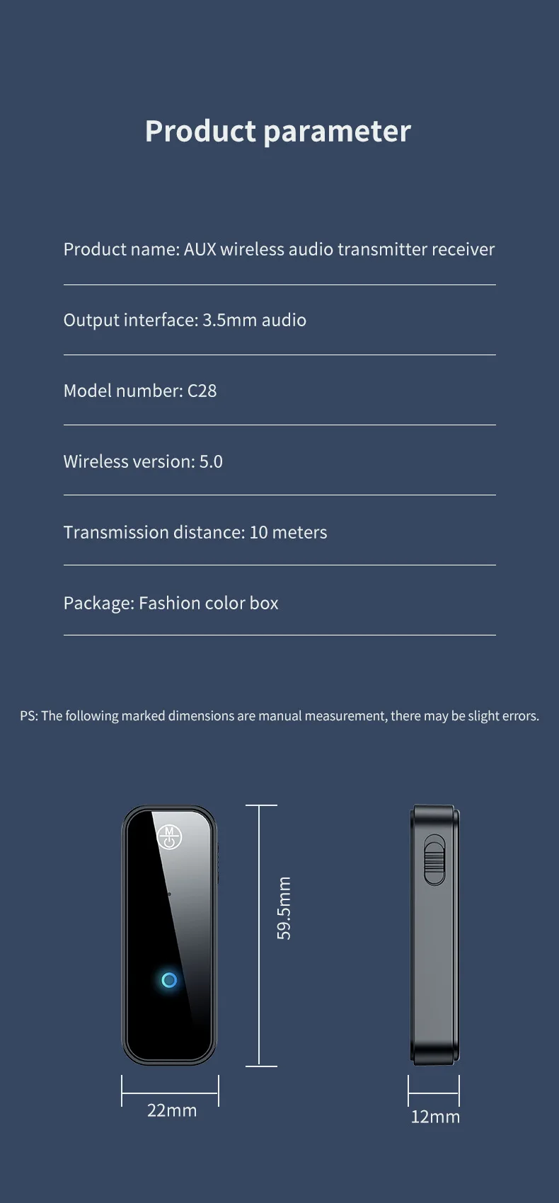 Bluetooth 5.0 Transmitter Receiver 2 in1 Jack Wireless Adapter 3.5mm Audio AUX Adapter For Car Audio Music Aux Handsfree Headset