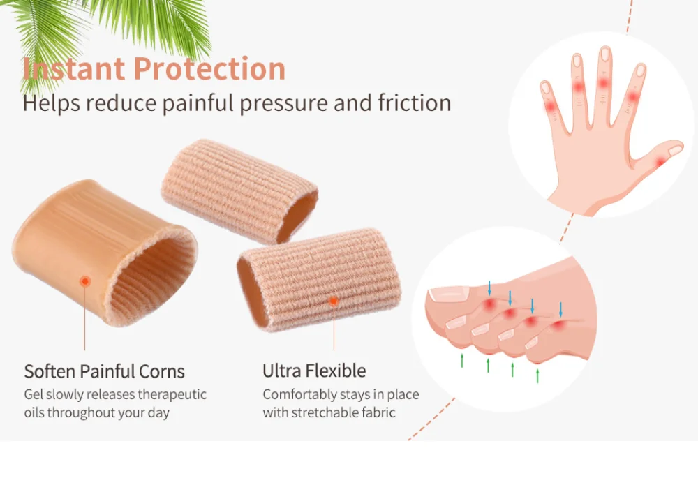 1Pcs S/M/L Fabric Toe Separator Finger Protector Applicator Corn Callus Remover Bunion Corrector Pedicure Tools Tube Foot Care