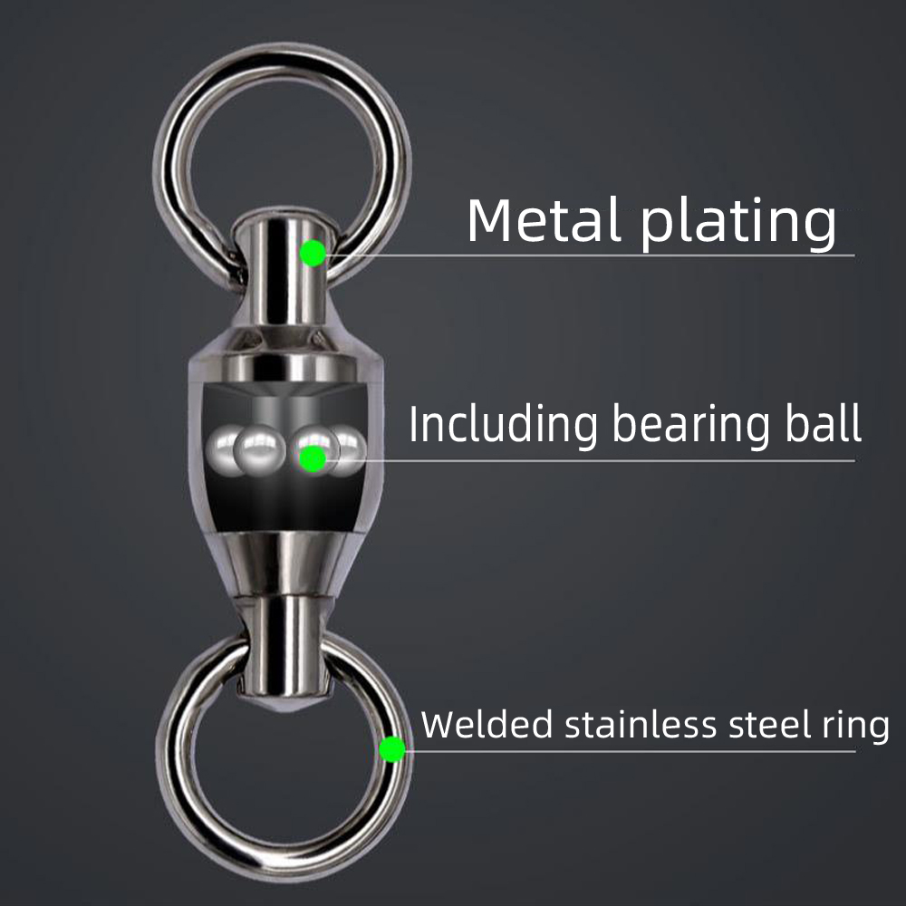 DNDYUJU 10 To 20pcs Stainless Steel Bearing Fishing Swivels Barrel Rolling Swivels Connector Fishing Accessories Tools Tackle