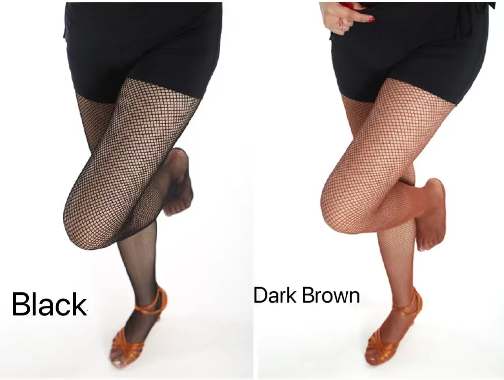 Professional Hard Mesh Tights Latin Dance Fishnet Stockings Competition Special Pantyhose Sole Non Slip Bone Line Oxford Socks