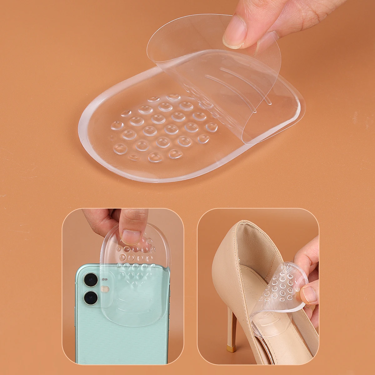 Silicone Gel Heel Cups - Shoe Inserts for Plantar Ache, Sore Heel Pain, - Pad and Shock Absorbing Support for Women (1 Pairs)