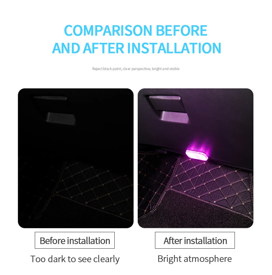 BLALION LED Interior Light Lamp Magnetic Wireless Touch Light Auto Roof Ceiling Reading Lamp for Trunk Storage Box USB Charging