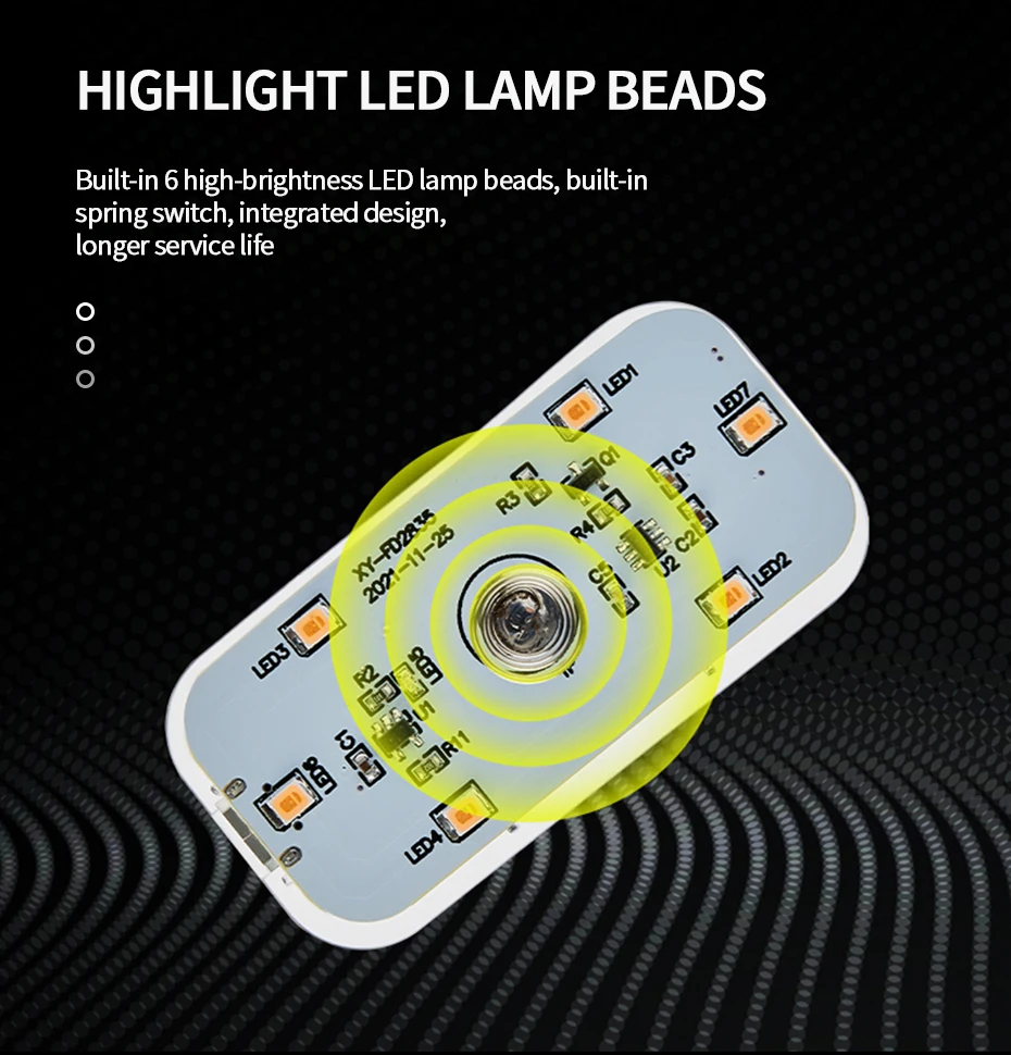 BLALION LED Interior Light Lamp Magnetic Wireless Touch Light Auto Roof Ceiling Reading Lamp for Trunk Storage Box USB Charging