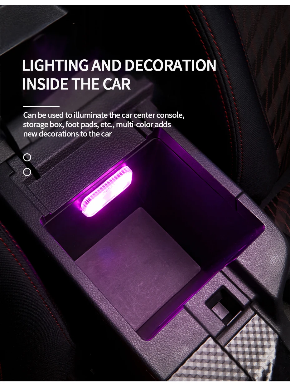BLALION LED Interior Light Lamp Magnetic Wireless Touch Light Auto Roof Ceiling Reading Lamp for Trunk Storage Box USB Charging