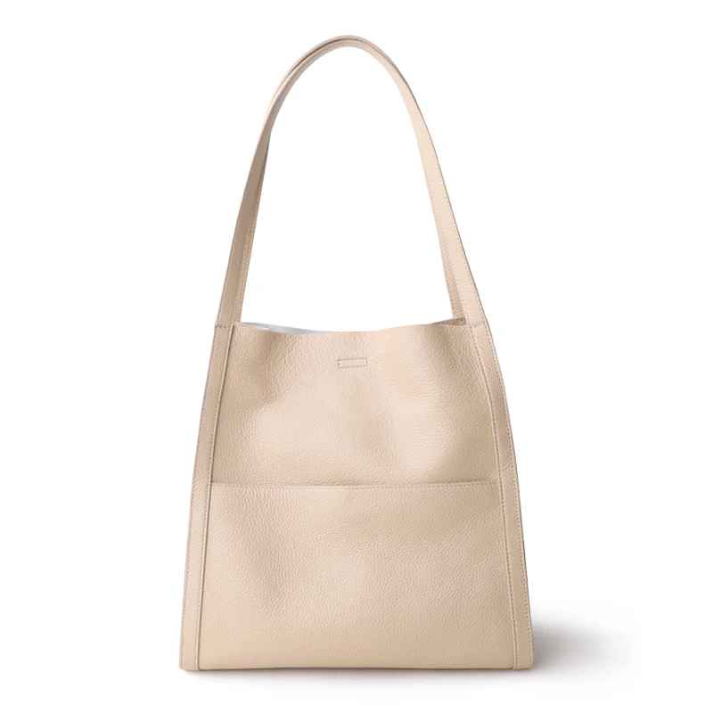 Women Tote Bag Luxurious Genuine Leather Handbag Female Soft First Layer Cowhide Leather Shoulder Bag for Colleague Girls