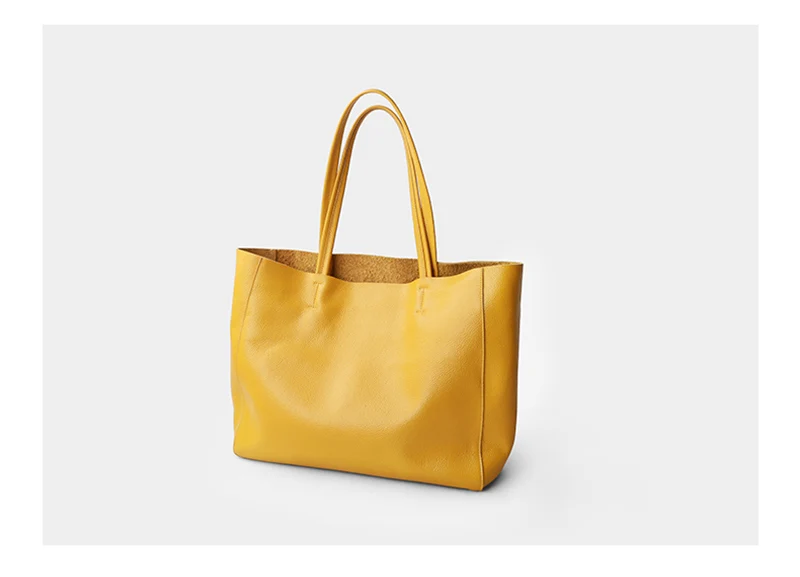 Women Tote Bag Luxurious Genuine Leather Handbag Female Soft First Layer Cowhide Leather Shoulder Bag for Colleague Girls