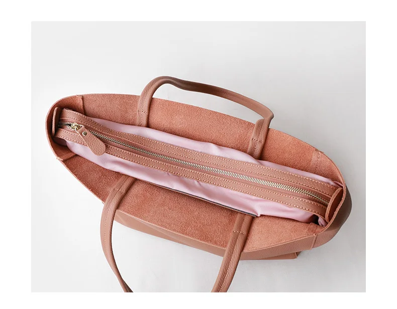 Women Tote Bag Luxurious Genuine Leather Handbag Female Soft First Layer Cowhide Leather Shoulder Bag for Colleague Girls