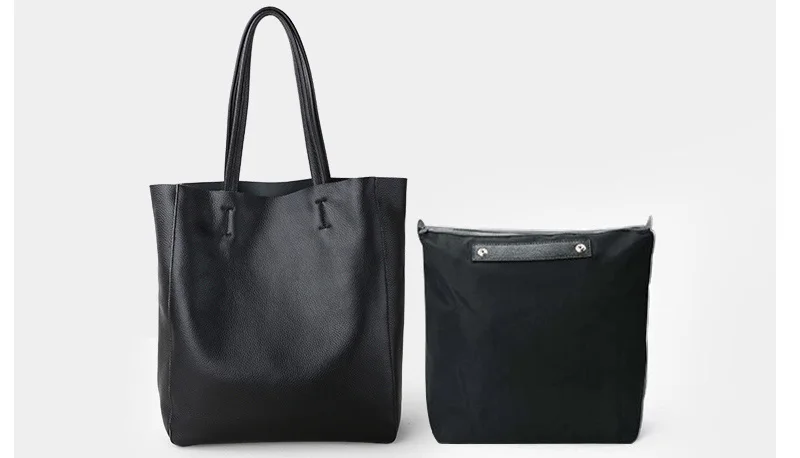 Women Tote Bag Luxurious Genuine Leather Handbag Female Soft First Layer Cowhide Leather Shoulder Bag for Colleague Girls