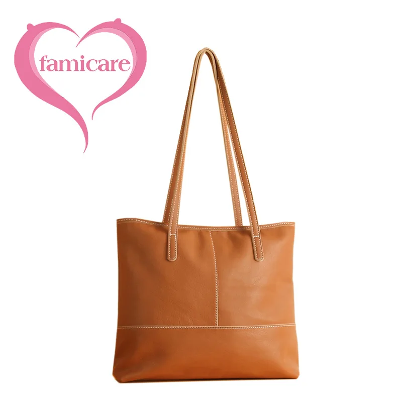 Women Tote Bag Luxurious Genuine Leather Handbag Female Soft First Layer Cowhide Leather Shoulder Bag for Colleague Girls