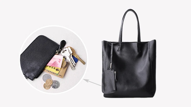 Women Tote Bag Luxurious Genuine Leather Handbag Female Soft First Layer Cowhide Leather Shoulder Bag for Colleague Girls