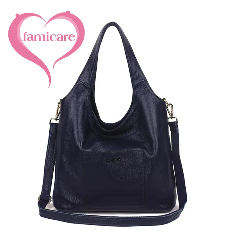Women Tote Bag Luxurious Genuine Leather Handbag Female Soft First Layer Cowhide Leather Shoulder Bag for Colleague Girls
