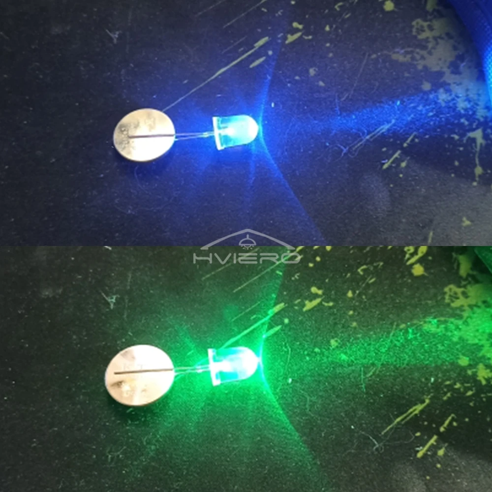 50Pcs 10mm Round Top Super Bright Lamp Beads Clear Emitting Diode LED White Red Green Blue Yellow UV Pink Orange Dome Light Bulb