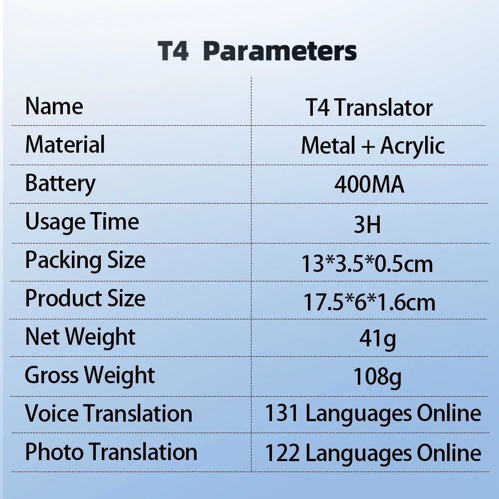Portable Smart Voice Translator T4 T8 131 Languages Real-Time Translation Bluetooth Photo Translation Device