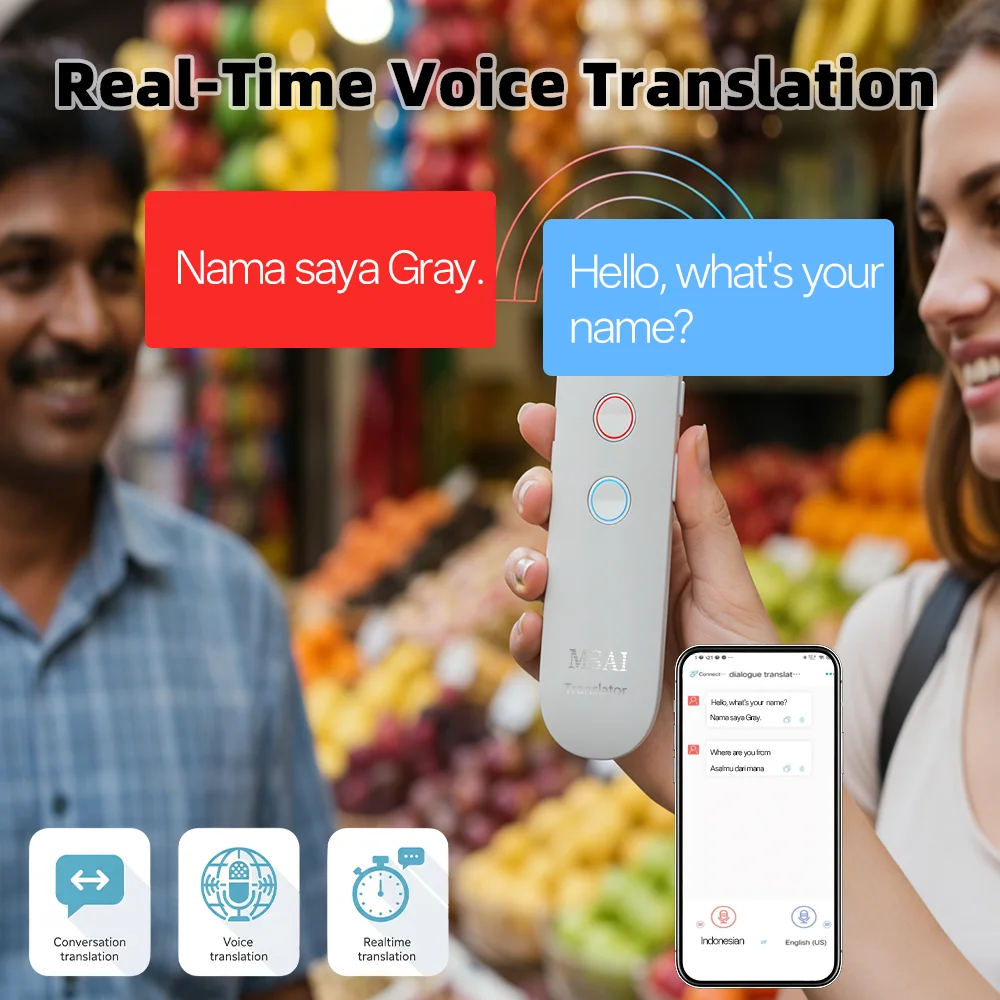 Portable Smart Voice Translator T4 T8 131 Languages Real-Time Translation Bluetooth Photo Translation Device