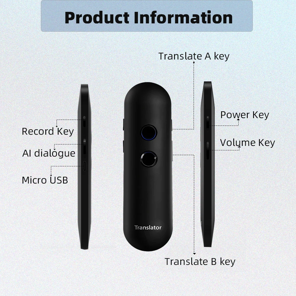 Portable Smart Voice Translator T4 T8 131 Languages Real-Time Translation Bluetooth Photo Translation Device