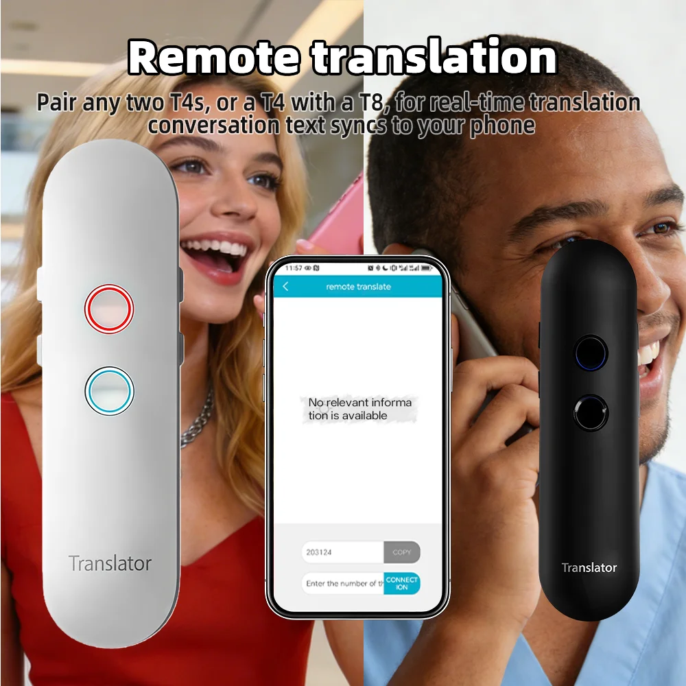 Portable Smart Voice Translator T4 T8 131 Languages Real-Time Translation Bluetooth Photo Translation Device