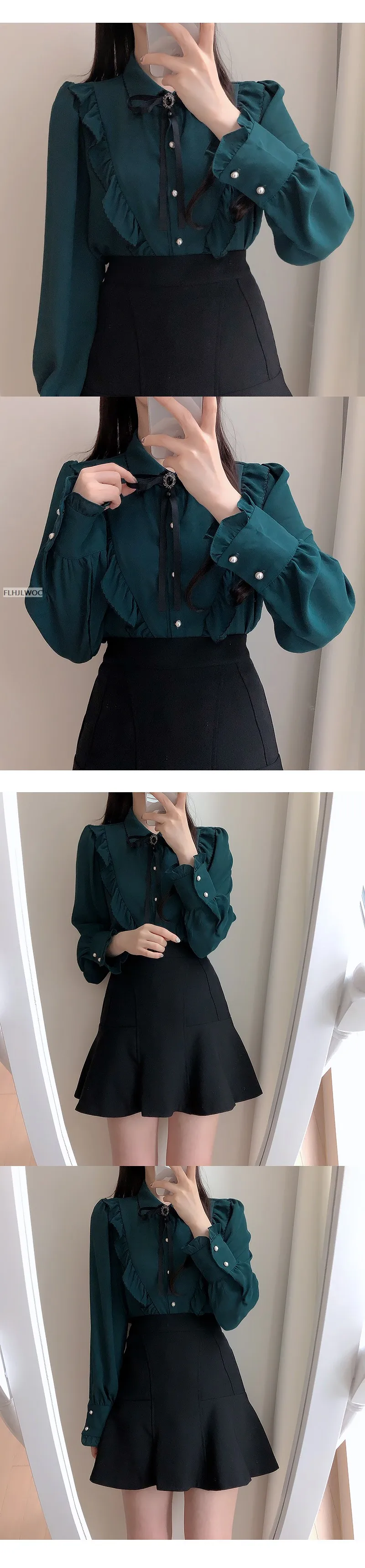 2025 Woman Cute Sweet Girls Thin Semi Transparent Ribbon Bow Tie Retro Vintalge Top Blusas Purple Green White Button Shirts