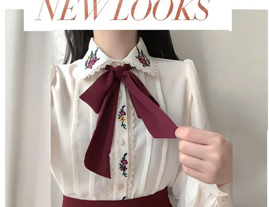 2025 Woman Cute Sweet Girls Thin Semi Transparent Ribbon Bow Tie Retro Vintalge Top Blusas Purple Green White Button Shirts
