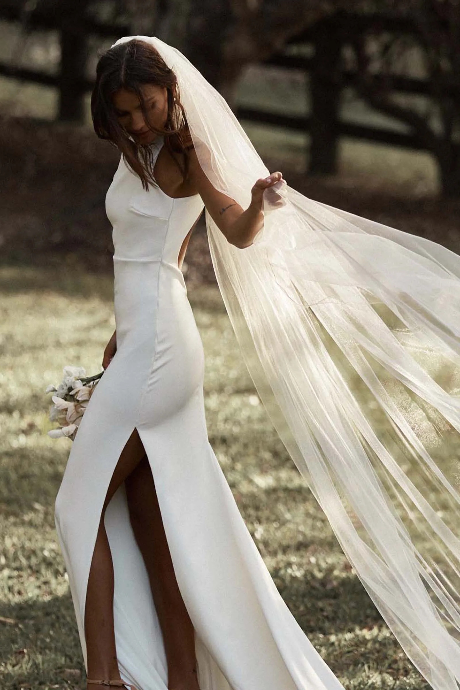 TOPQUEEN V30 Soft Single Tier Bridal Veil with Cut Edge Real Photos Long 3M Cathedral Wedding Veil Sheer Italian Tulle Veil