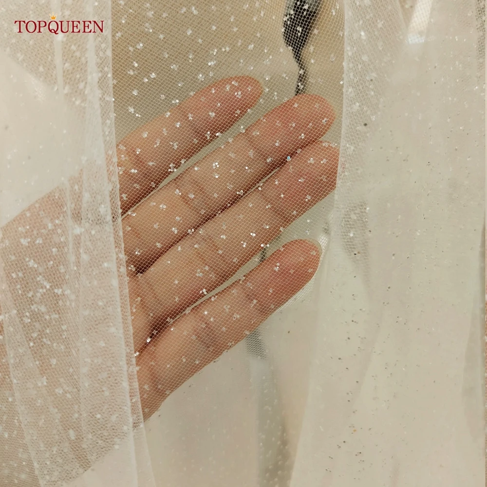 Topqueen V101 Sparking Wedding Veils Golden Bride Veil Cathedral Length Champagne Colored Sequins Royal Wedding Accessories