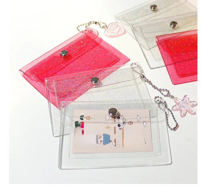 Women Transparent Coin Purse Girls Change Money Pouch Credit Card Holder Wallet PU Female Purses Clutch Bag for Kids Gifts