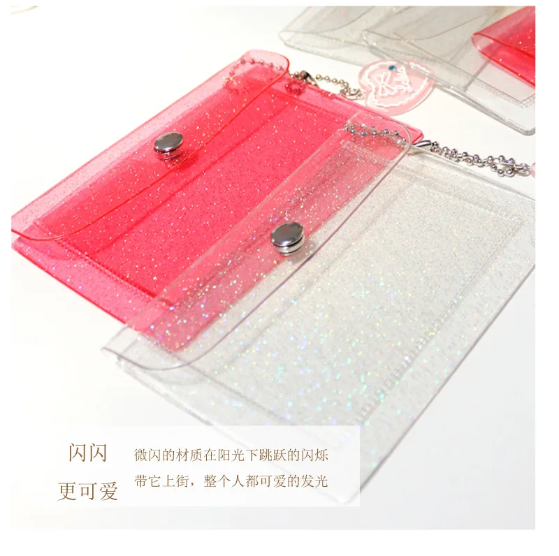 Women Transparent Coin Purse Girls Change Money Pouch Credit Card Holder Wallet PU Female Purses Clutch Bag for Kids Gifts