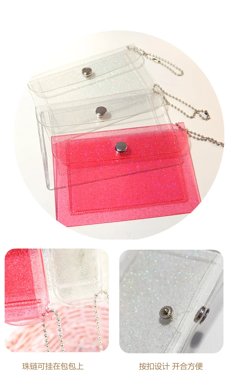 Women Transparent Coin Purse Girls Change Money Pouch Credit Card Holder Wallet PU Female Purses Clutch Bag for Kids Gifts