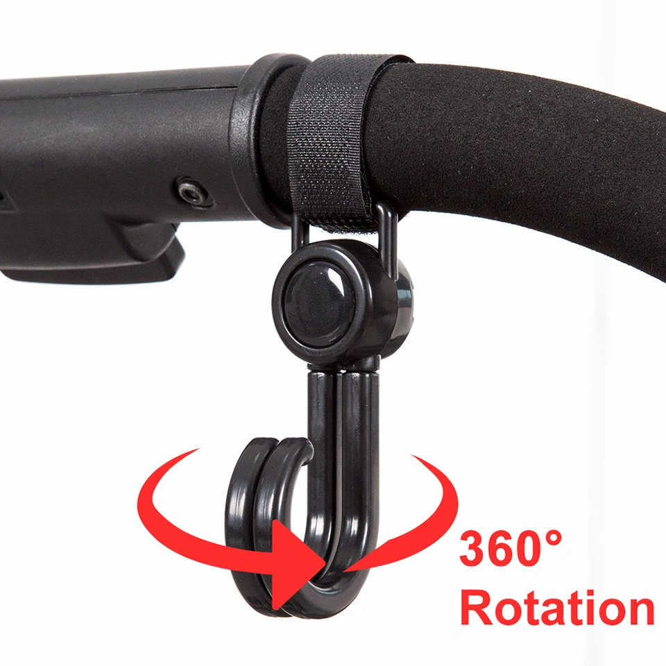 2Pcs Hooks For Baby Stroller Multi Purpose Baby Stroller Accessories Rotate 360 Degree Hook Pram Organizer Bag Hanger New